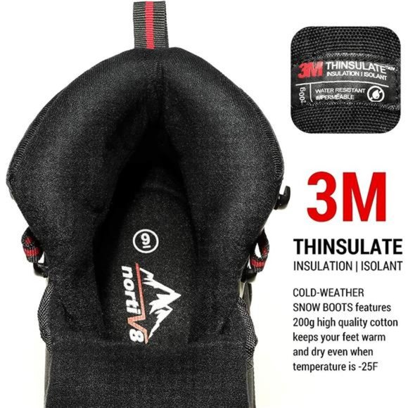 Men\'s Insulated Waterproof Construction Hiking Winter Snow Boots main image 4